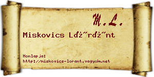 Miskovics Lóránt névjegykártya