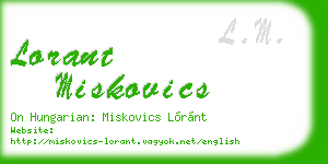 lorant miskovics business card