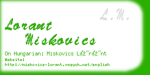 lorant miskovics business card